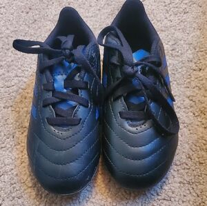 Kids Adidas Black and Blue Soccer Cleats